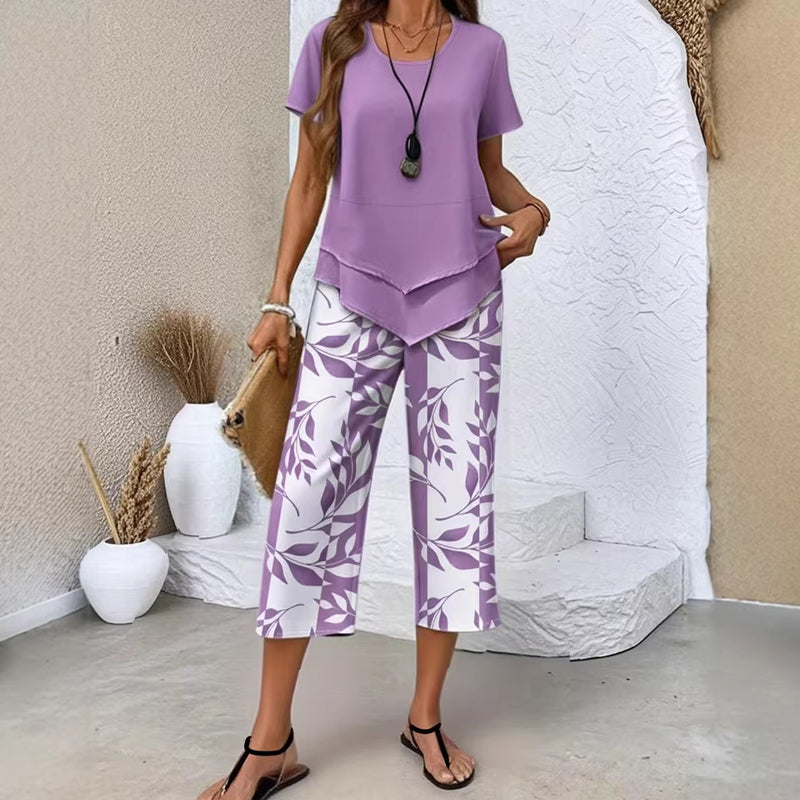 Mónica | Conjunto de Túnica y Pantalón Fluido