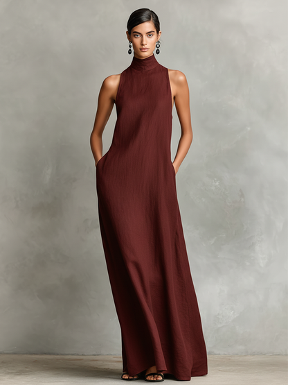 Clarisa | Vestido Largo con Cuello Alto