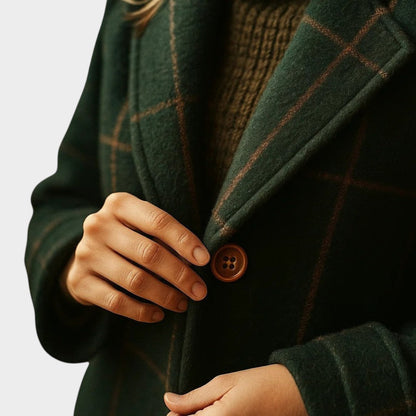 Florina | Abrigo Clásico de Invierno con Estampado de Cuadros