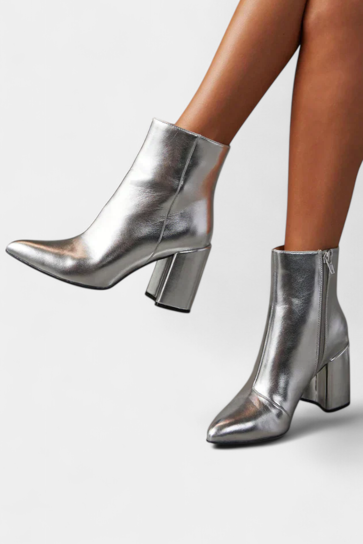 Ralica | Botas de Tobillo Metálicas Plateadas